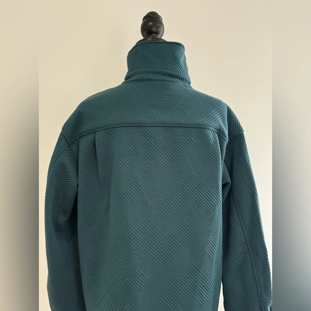 Christopher&Banks M Teal Snap Down Quilted Jacket w Pockets 852
